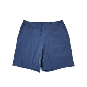 Bass Outdoor Shorts M 32x8 Men 18" Blue Nylon Stretch Fishing Hiking Performance